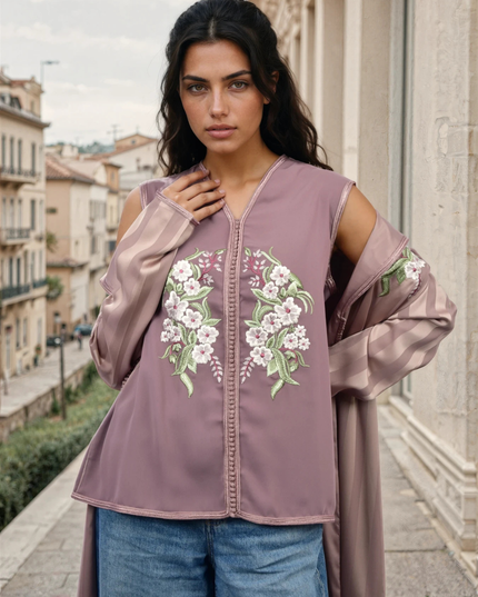 Embroidery Orchid Suit