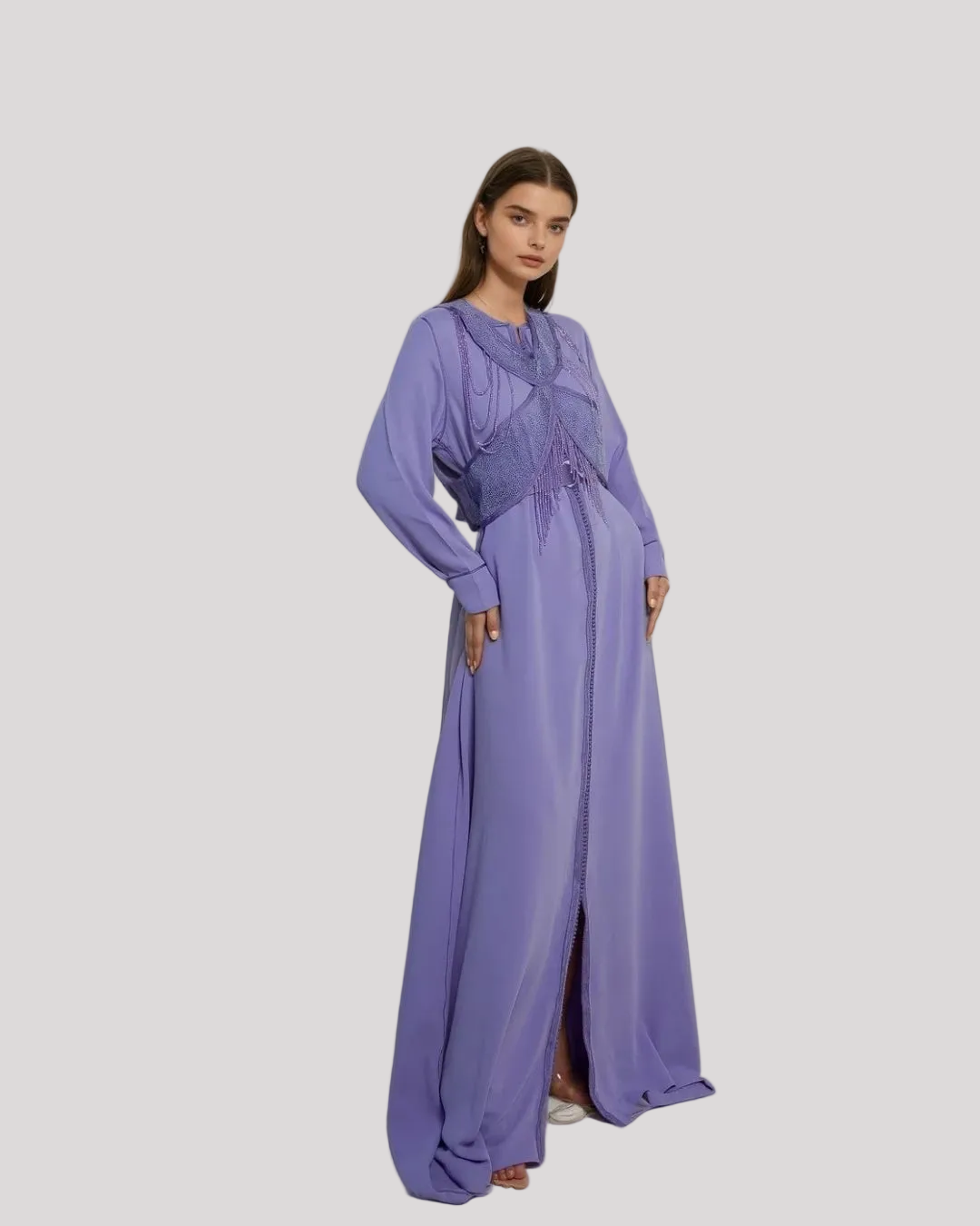 Embroidery Pure Purple Dress