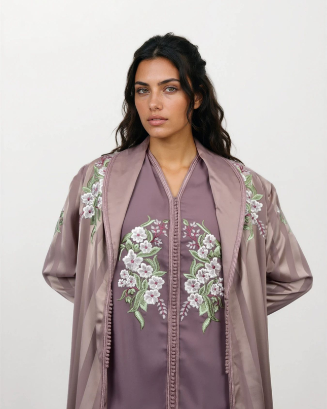 Embroidery Orchid Suit
