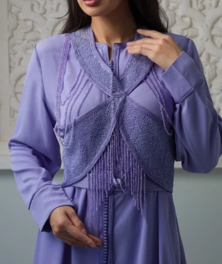 Embroidery Pure Purple Dress